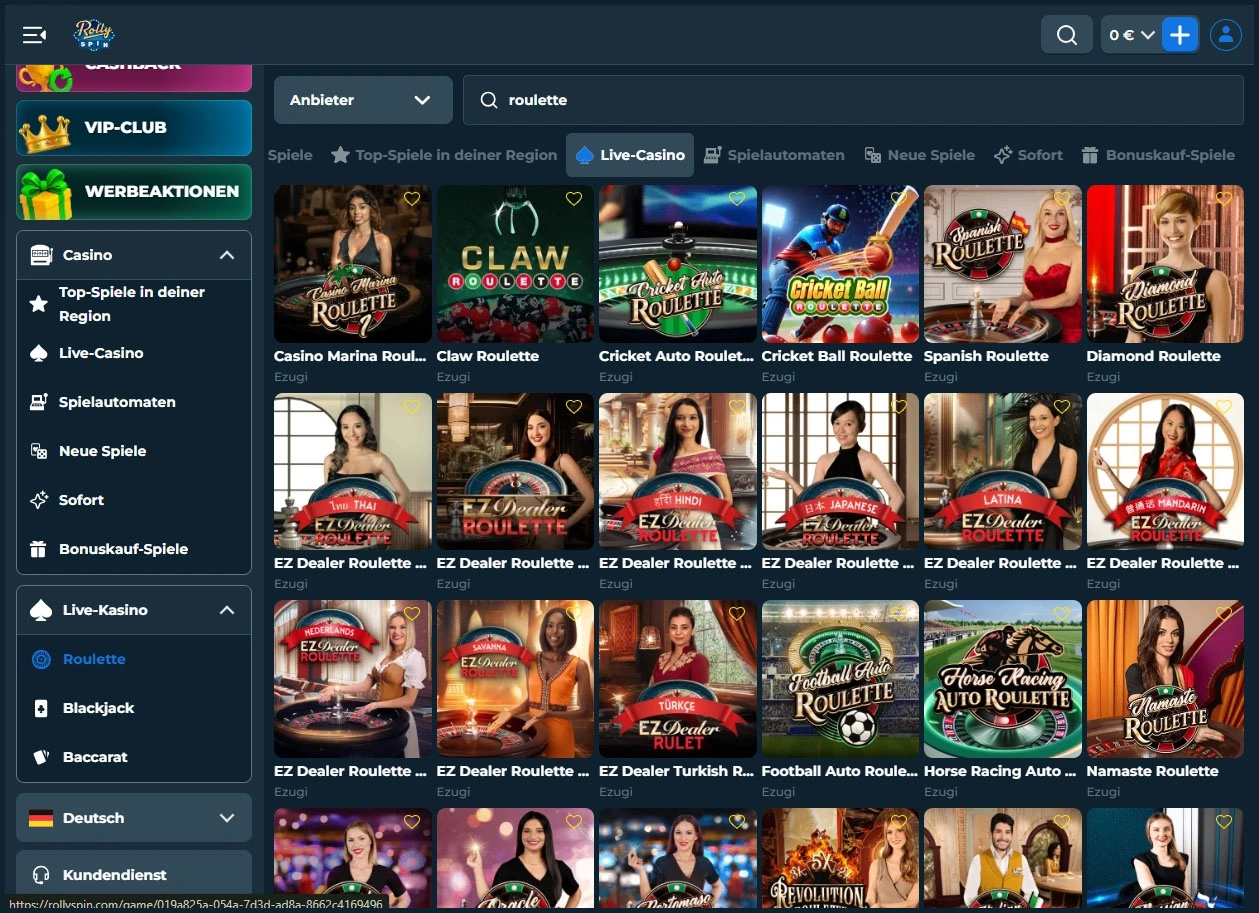 Live-Casino-Highlights – die besten Tische in einer Übersicht bei RollySpin