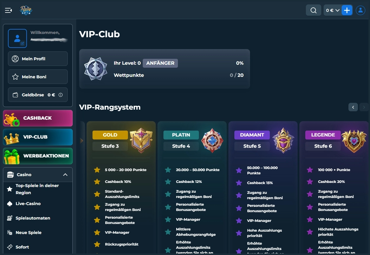 VIP-Club bei RollySpin